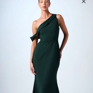 Coast Scuba Crepe Black Tie Dress Emerald 8
